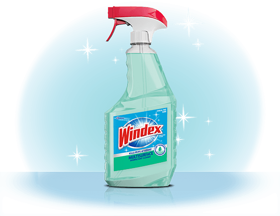 Limpiador desinfectante multisuperficie Windex® con Glade® Rainshower frente